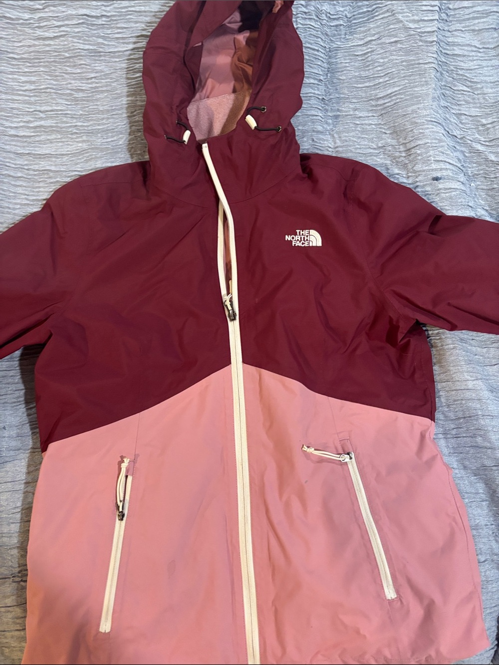 The North Face Women's Maroon & Pink Hooded Ski Jacket
